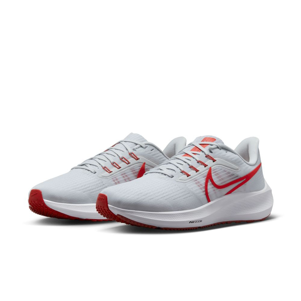 Chaussures de running homme Nike Pegasus 39 Extra Wide - Teinte Platine/Lt Crimson-White-Adobe - DH4071-009