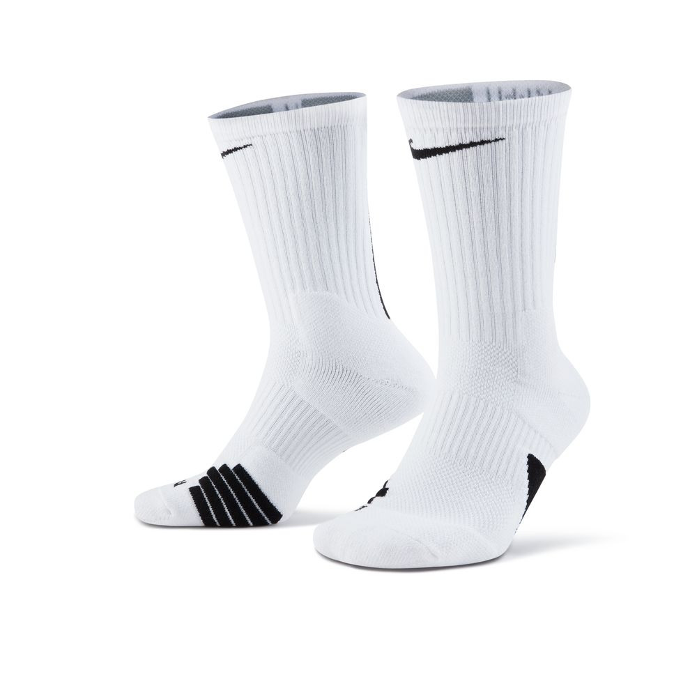 Chaussettes de basketball Nike Elite Crew - Blanc/Noir/Noir - SX7622-100
