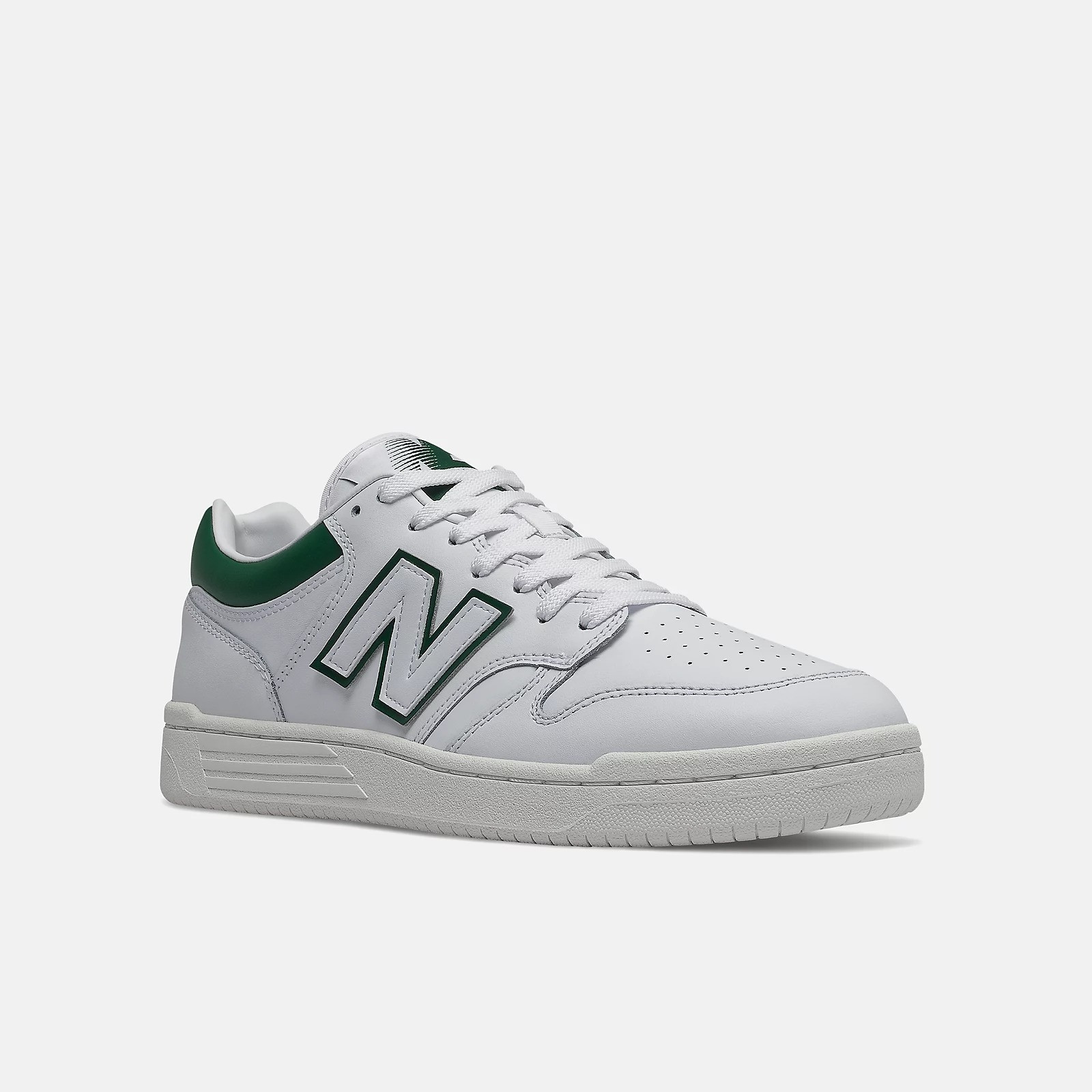 New Balance 480 Shoes - White/Green - BB480LGT