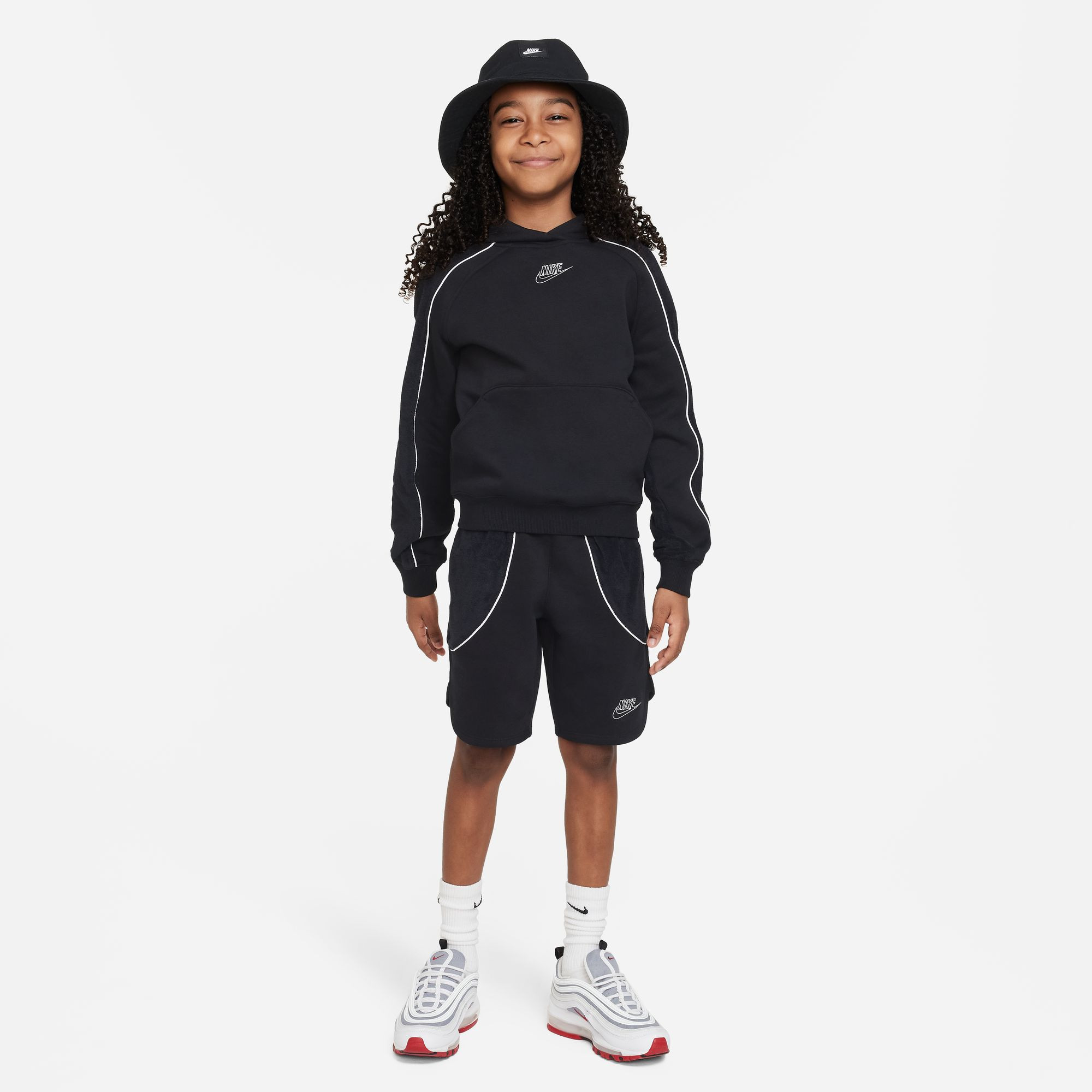 Nike Sportswear Hoodie - Black/Black/White/White - FD3159-010