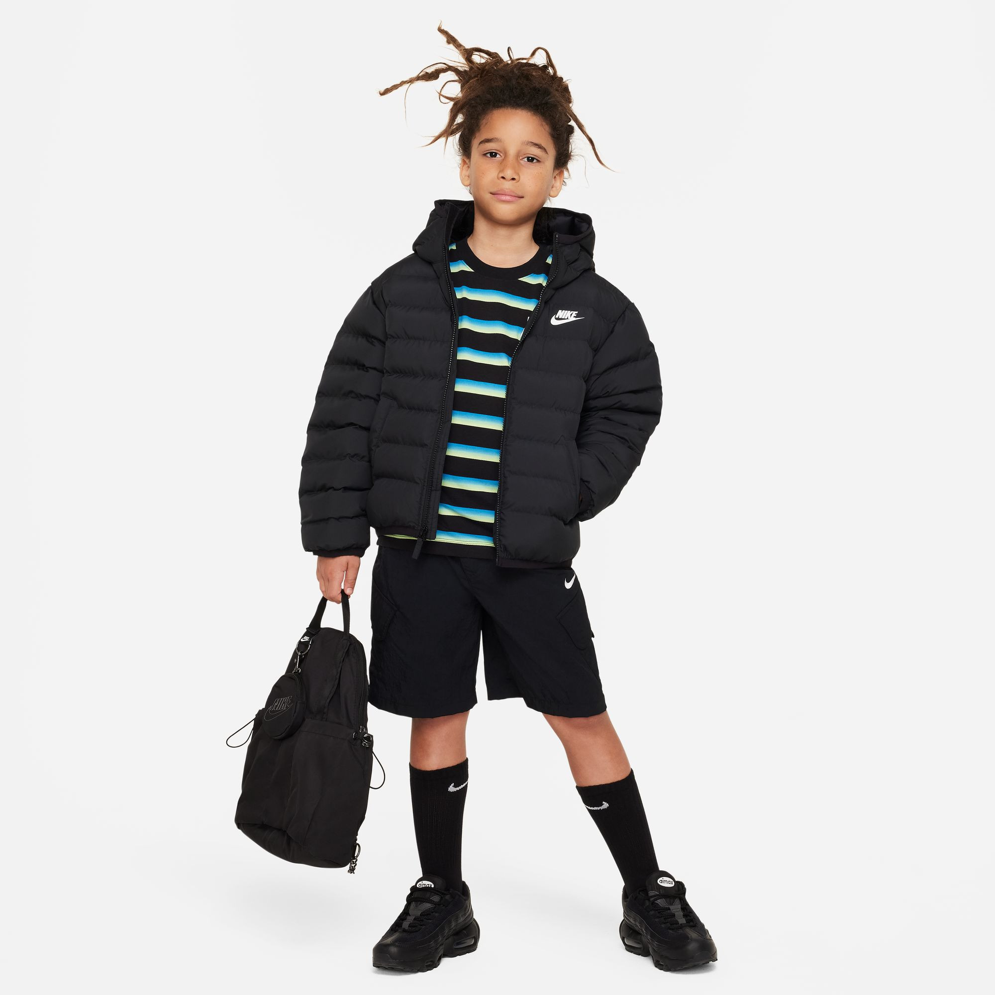 Doudoune à capuche pour enfant Nike Sportswear - Black/Black/White - FD2845-010