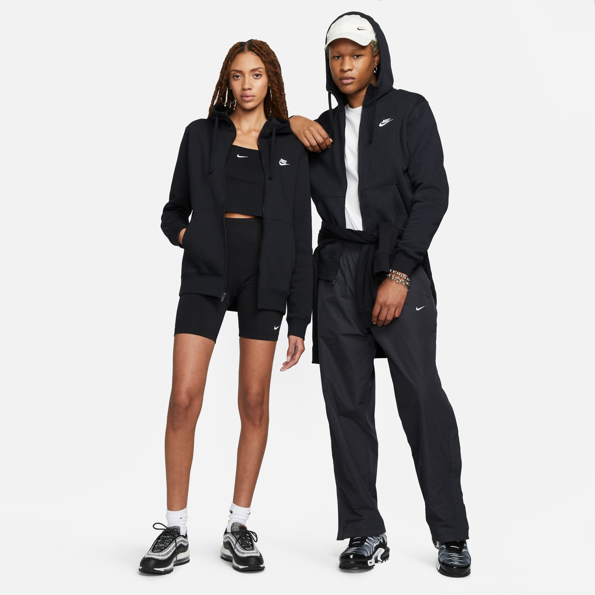 Veste à capuche molleton Nike Sportswear Club Fleeece - Noir/Blanc - BV2645-010