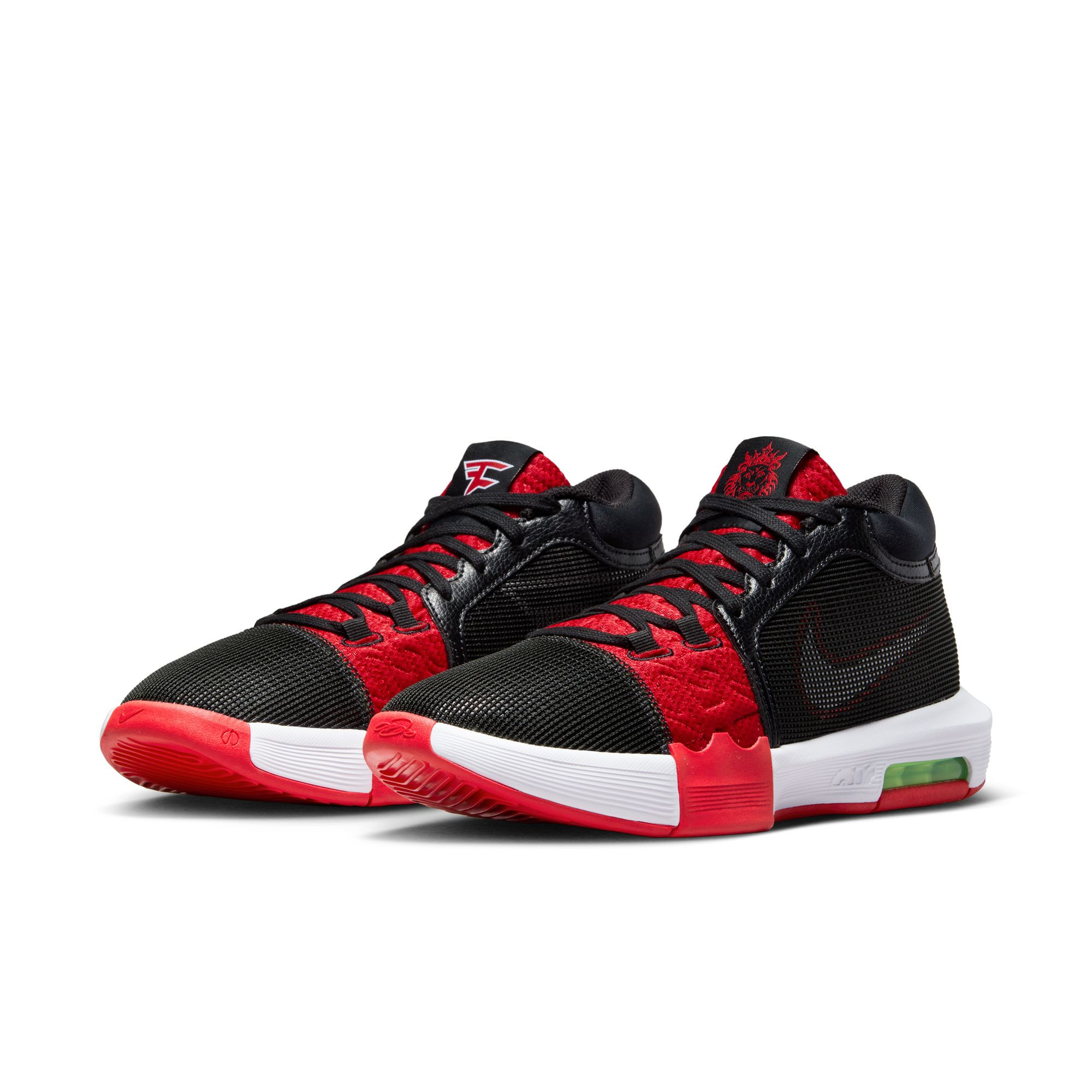 Chaussures Nike Lebron Witness VIII Faze - Black/White-University Red-Lime Blast - FV0400-001