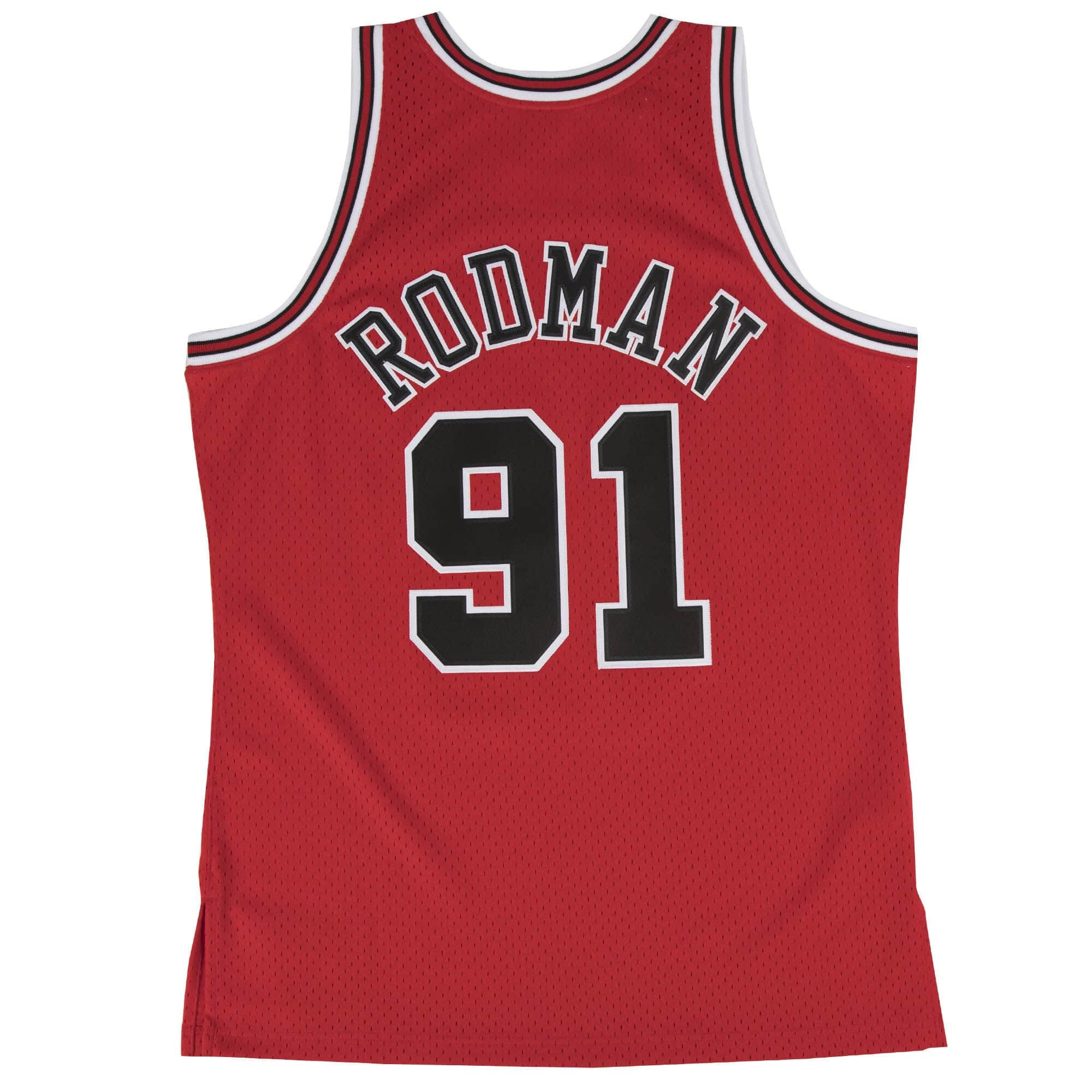 Men's Mitchell & Ness NBA Chicago Bulls Dennis Rodman Road Swingman Jersey 1997-98 Basketball Jersey - Scarlet - SMJYGS18154-DRD