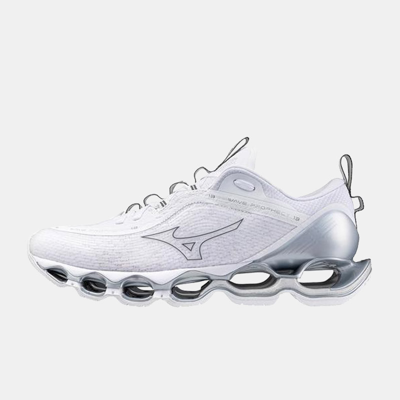 Mizuno Wave Prophecy 13 Men's Shoes - White/Metallic Grey/Silver - J1GC245131