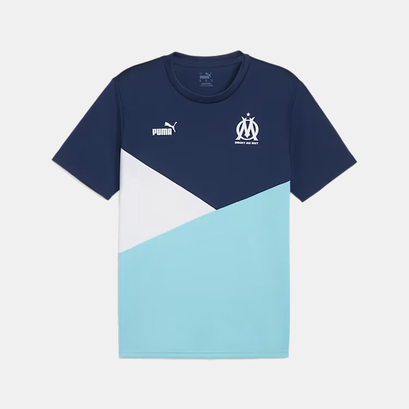 Puma Olympique De Marseille 2024 Polyester Short Sleeve Football T-Shirt for Men - Persian Blue/PUMA White - 777109 02