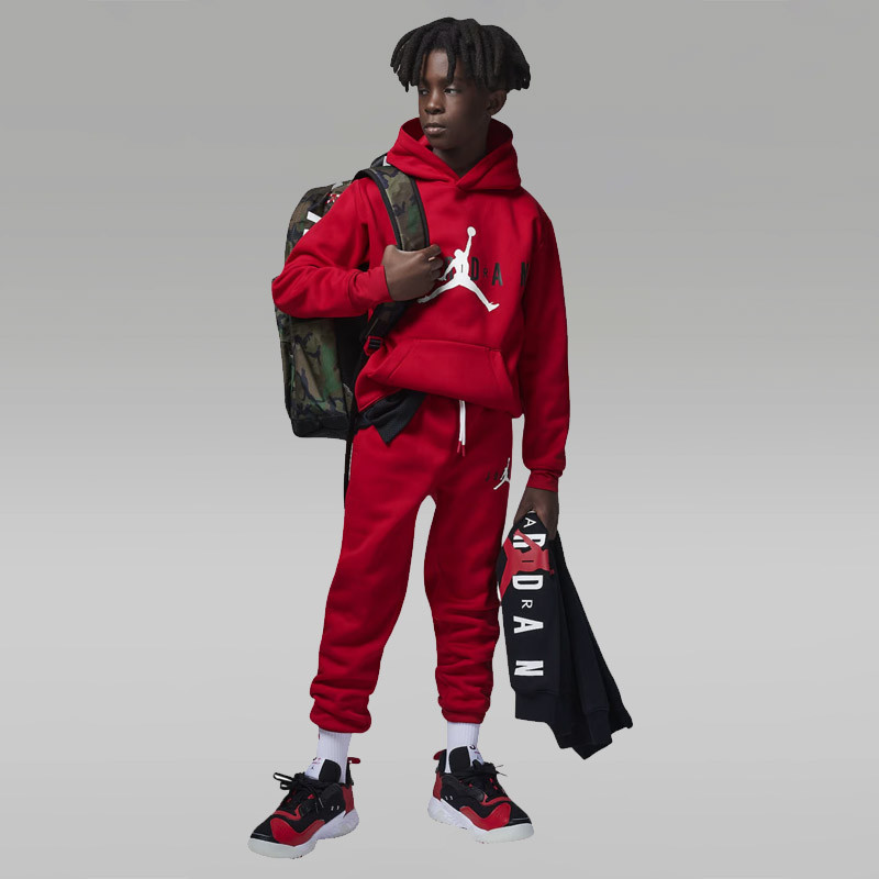 95B910-R78 - Children's Hooded Sweatshirt (6-16 years) Jordan Jumpman Sustainable - Red