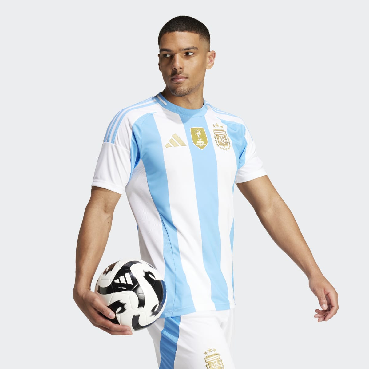 Adidas Argentina (AFA) Home 2024 Men's Short Sleeve Football Shirt - White/Blue - IP8409